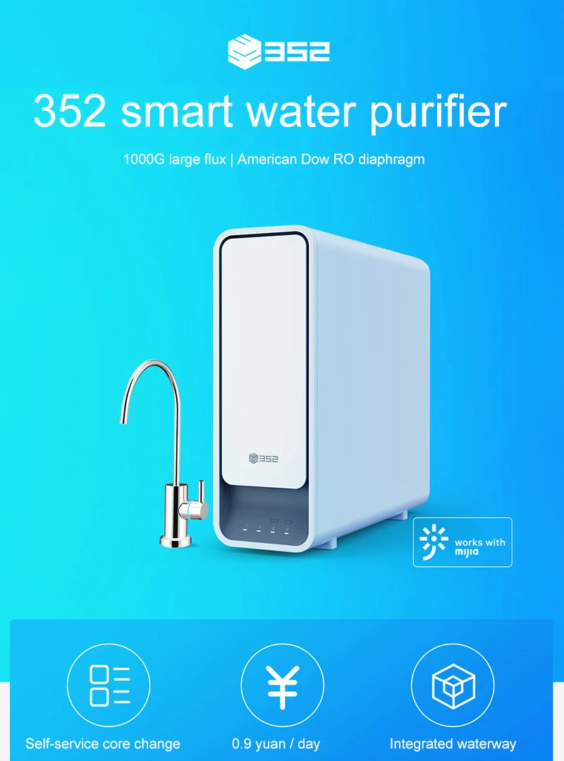 Xiaomi 2.6л/мин большая емкость очиститель воды Быстрая фильтрация воды домашняя кухня фильтры для воды здоровая питьевая вода приготовление пищи