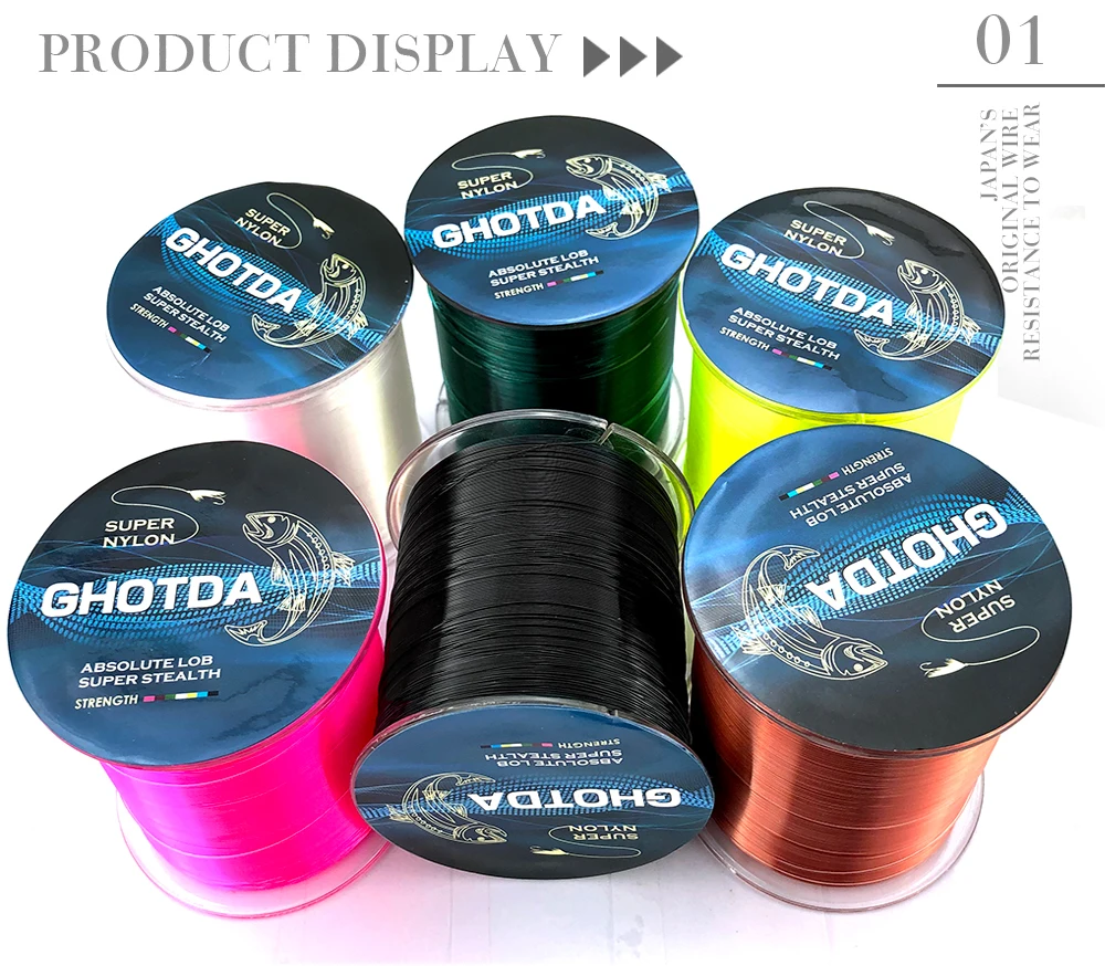 GHOTDA 5-30 фунтов 500 м 0,168-0,5 мм нейлоновая леска супер сильная мононить