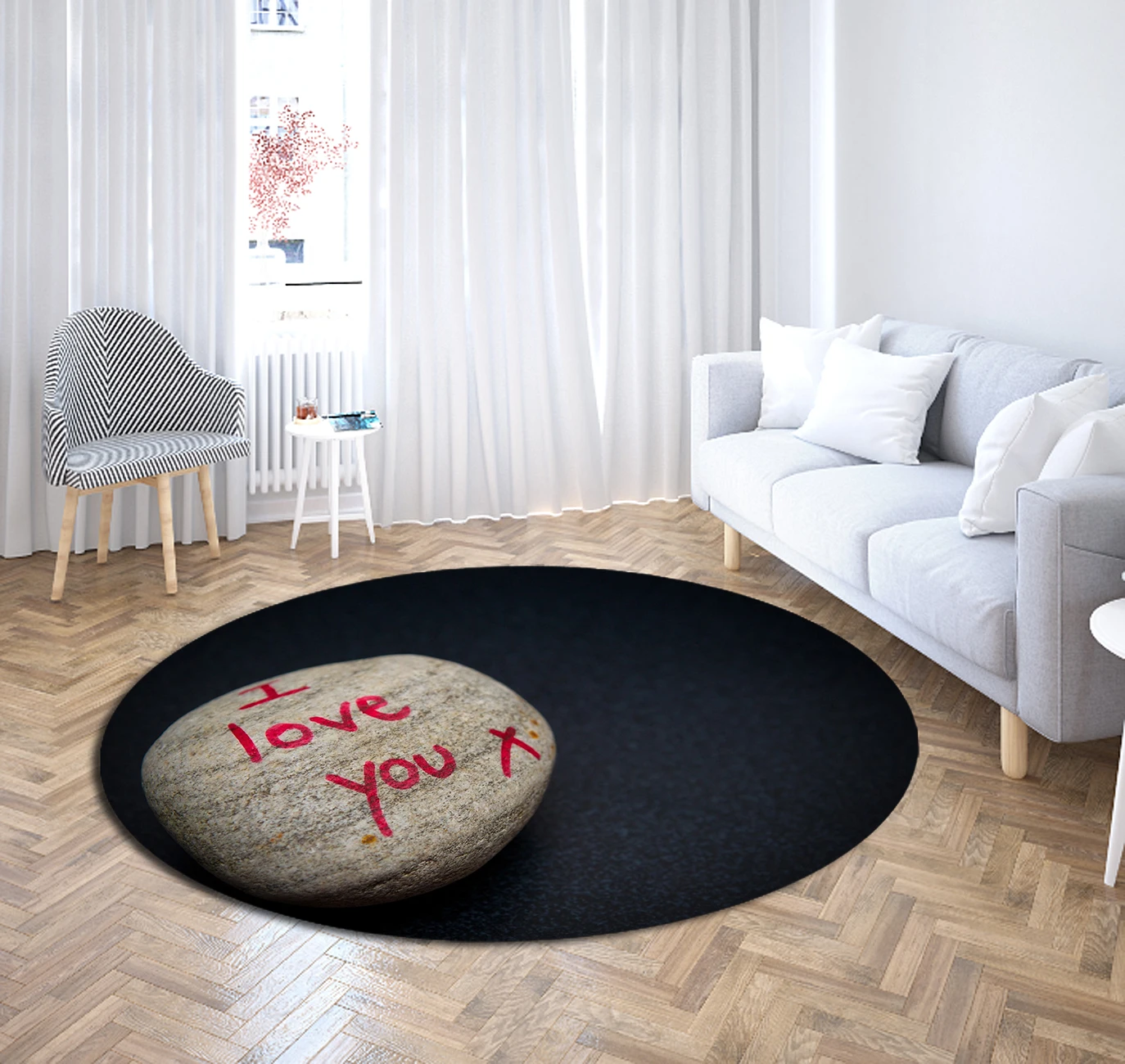Пляжные коврики из полиэстера с принтом камней круглые для гостиной спальни