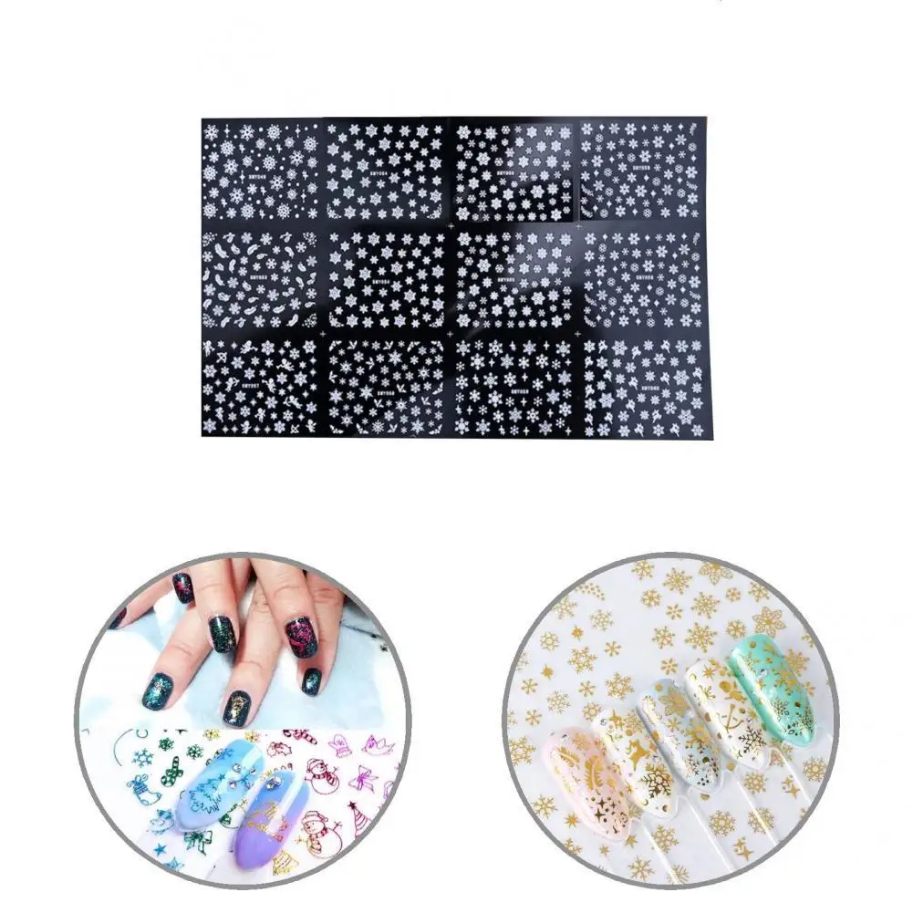 

Decorative Nail Decals Christmas Patterns Lightweight New Year Nail Art Design Winter Sliders Nail Slider Nail Foil