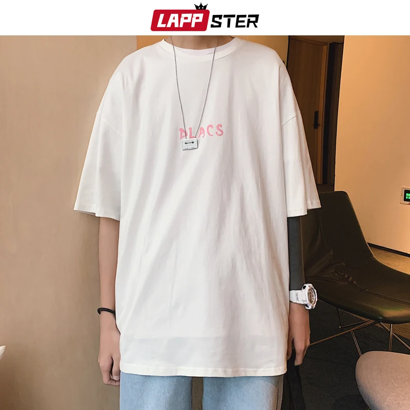 LAPPSTER Мужская негабаритная Японская уличная одежда футболки с отверстиями 2019