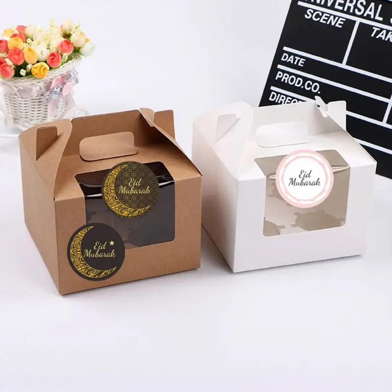 

100 Sheets Ramadan Stickers Eid Mubarak Gift Box Label Paper Bag Seal Sticker