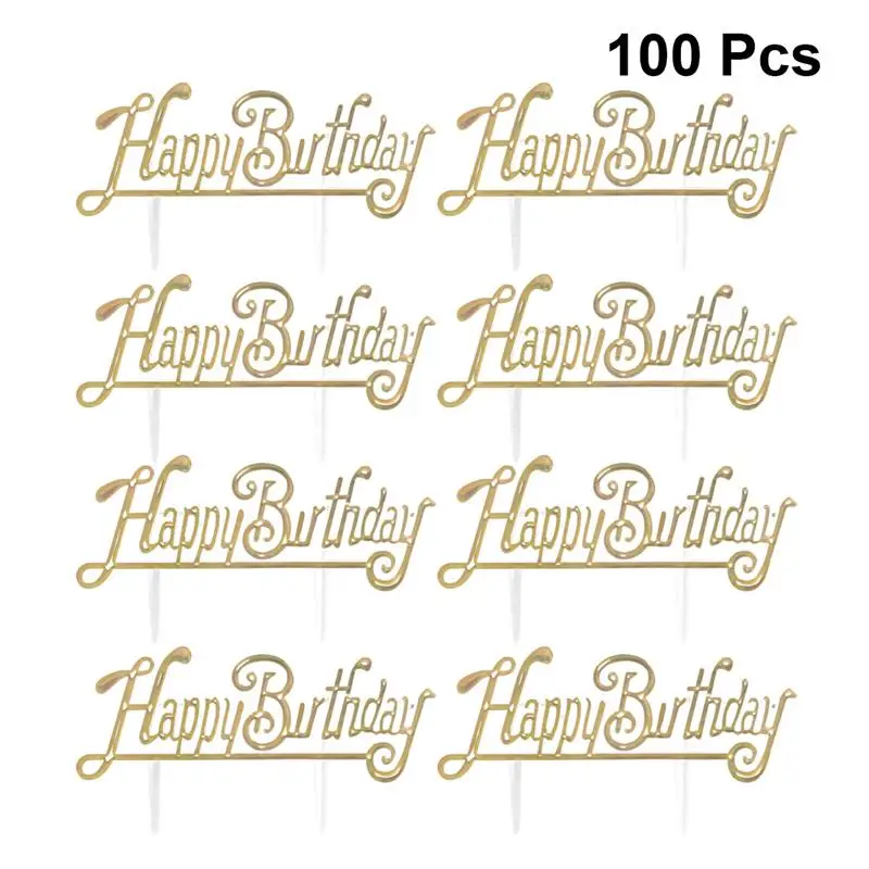 100 шт. разноцветные вилки для торта на день рождения|Товары украшения тортов| |