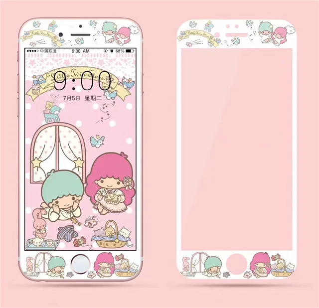 

Cartoon Pattern 3D Tempered Glass For iPhone 6 6S 8 7 Plus Screen Protector Film