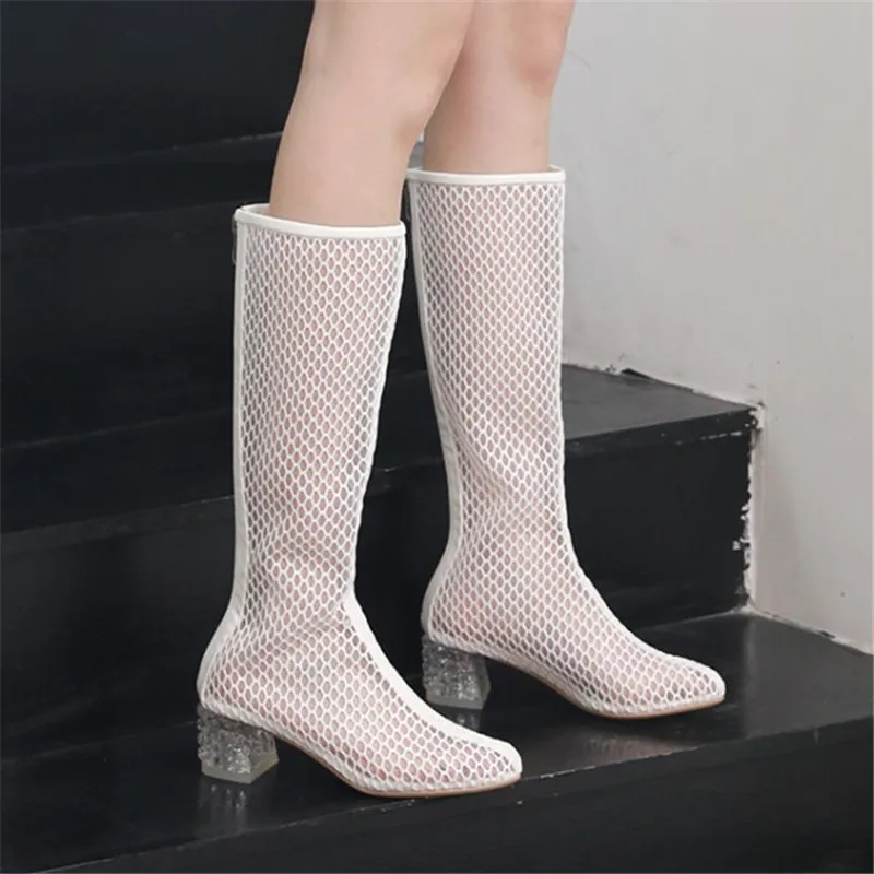 PXELENA дизайнерские женские летние сапоги до середины икры для верховой езды