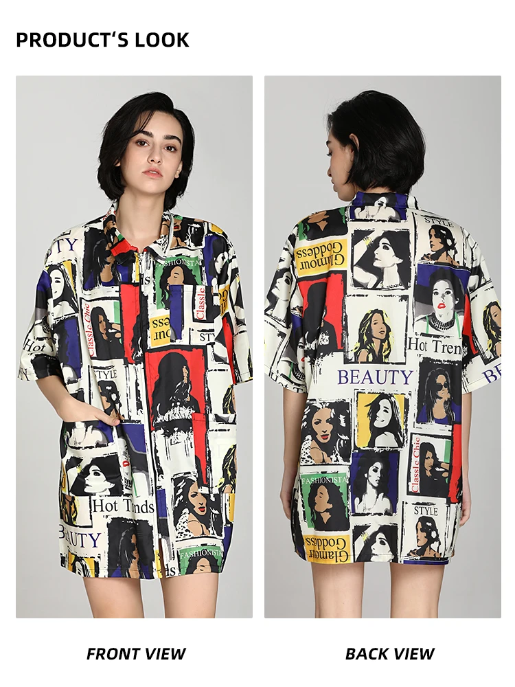 Изготовленный на заказ логотип Парикмахерские ножницы с коротким рукавом