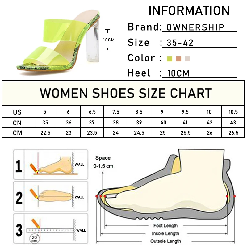 

2021 Women's Transparetn Slippers Summer Woman Peep Toe Slides New Women Thick High Heels Ladies Pumps Female Shoes Plus Size