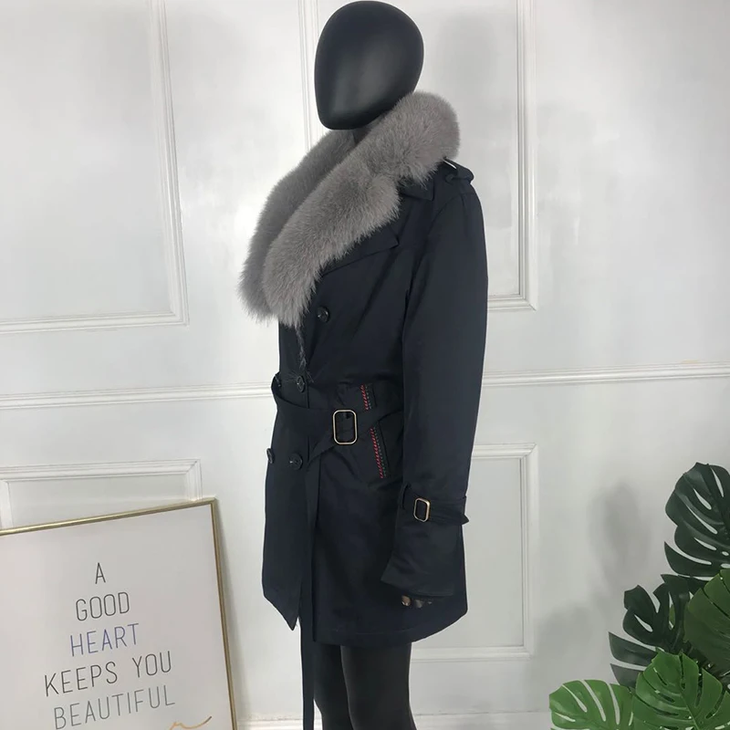 Женская парка с натуральным лисьим мехом новинка 2020 модное пальто круглым