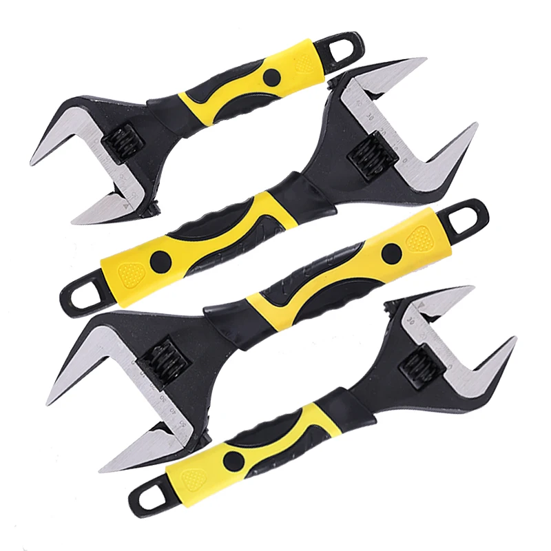

Multi-function Adjustable Wrench Large Open Wrench Universal Spanner Repair Tool for Water Pipe Screw Bathroom Repair Hand Tool