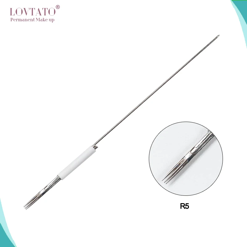 Одноразовые стерилизуемые R5 иглы для перманентного макияжа 100 шт круглых 5rl