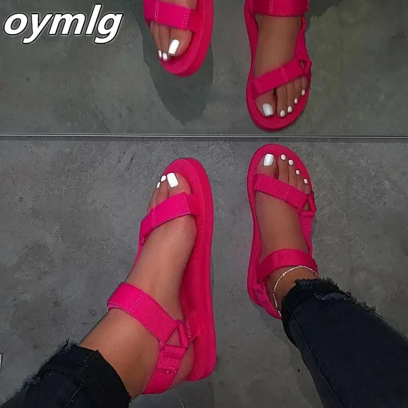 Летние сандалии женская обувь женские на липучке мягкой пенной подошве