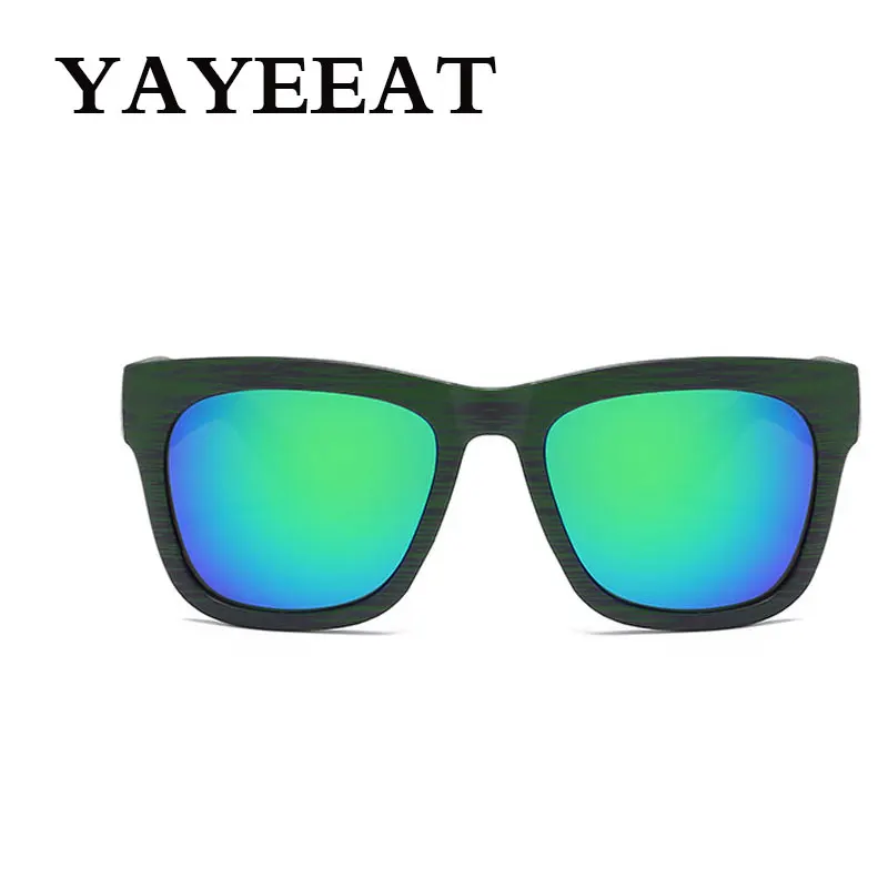 Цвет зеркальные солнечные очки с Винтаж древесины солнцезащитные Для мужчин