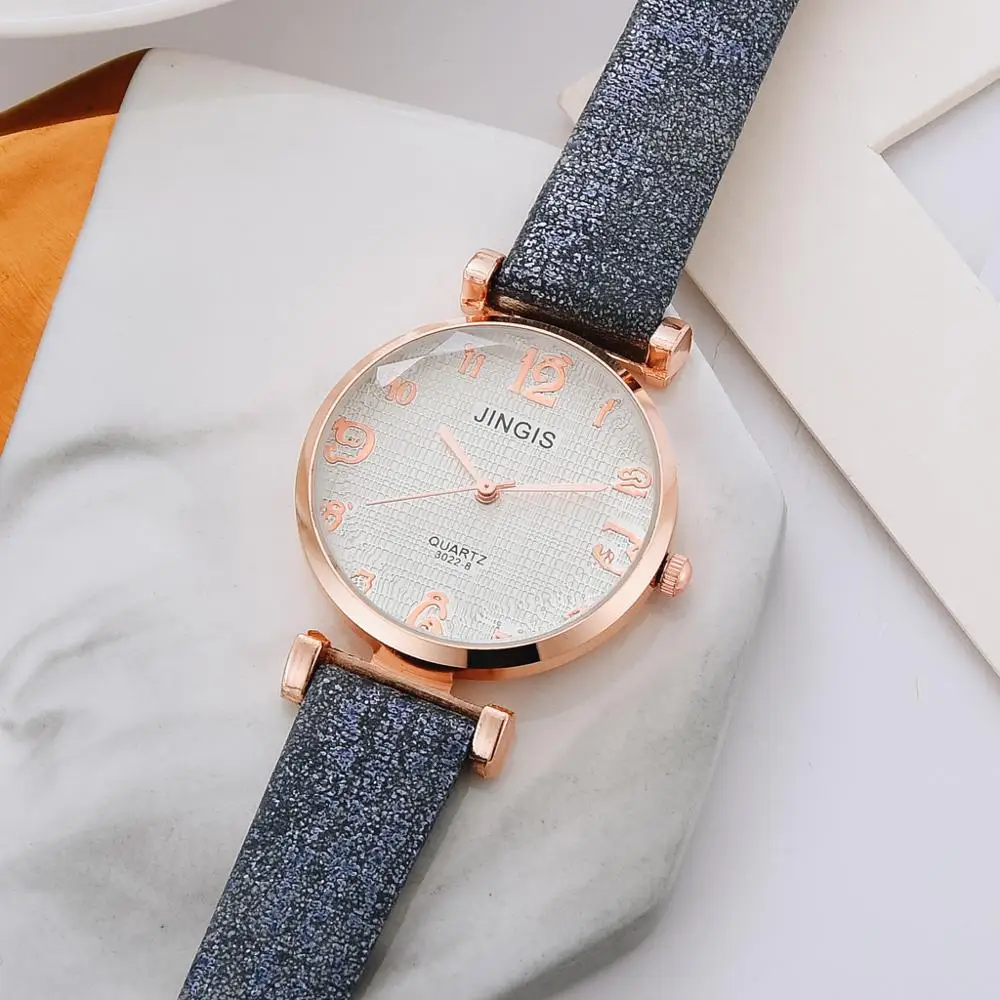 

PopFashion Watch Women Casual Leather Belt Watches Simple Ladies' Big Dial Sport Quartz Clock Dress Wristwatches Reloj Mujer