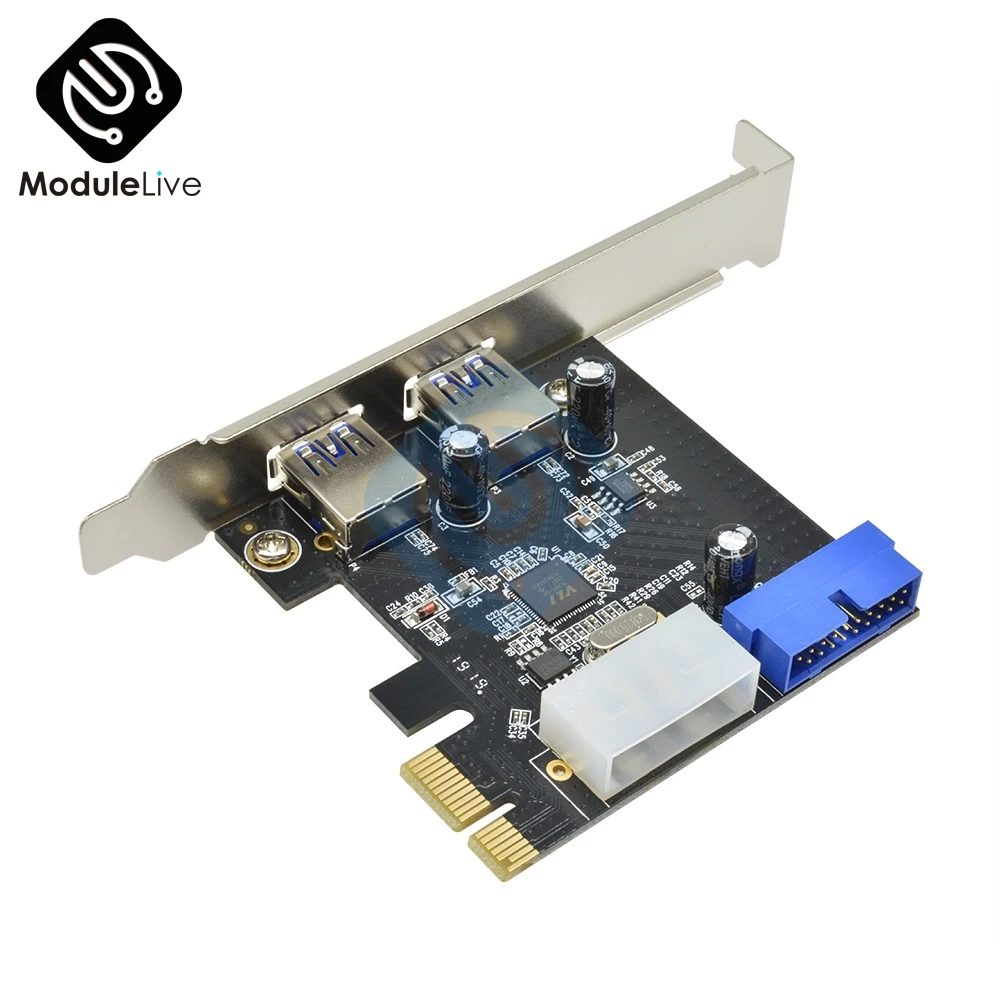 PCI 2 порта Экспресс USB 3 0 передняя панель с 4 контактным и 20 адаптером платы