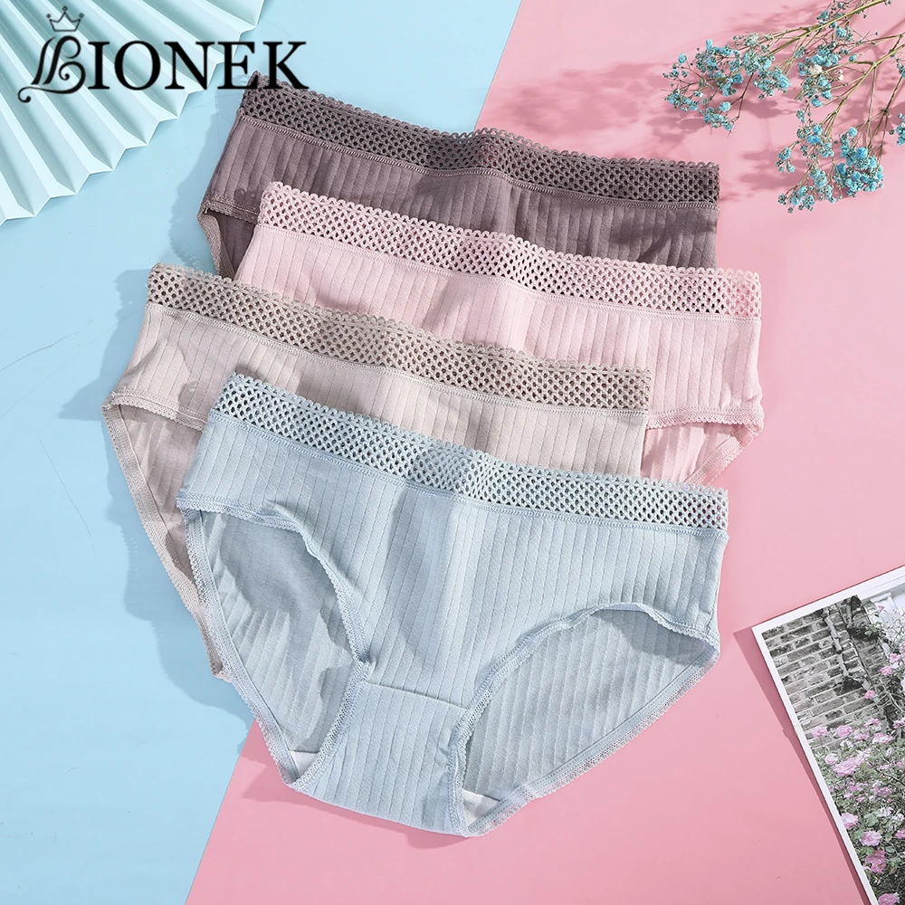 

BIONEK Panties Women Cozy Lingerie Pretty Briefs High Quality Cotton Middle Waist Cute Women Underwear Seamless Underpants