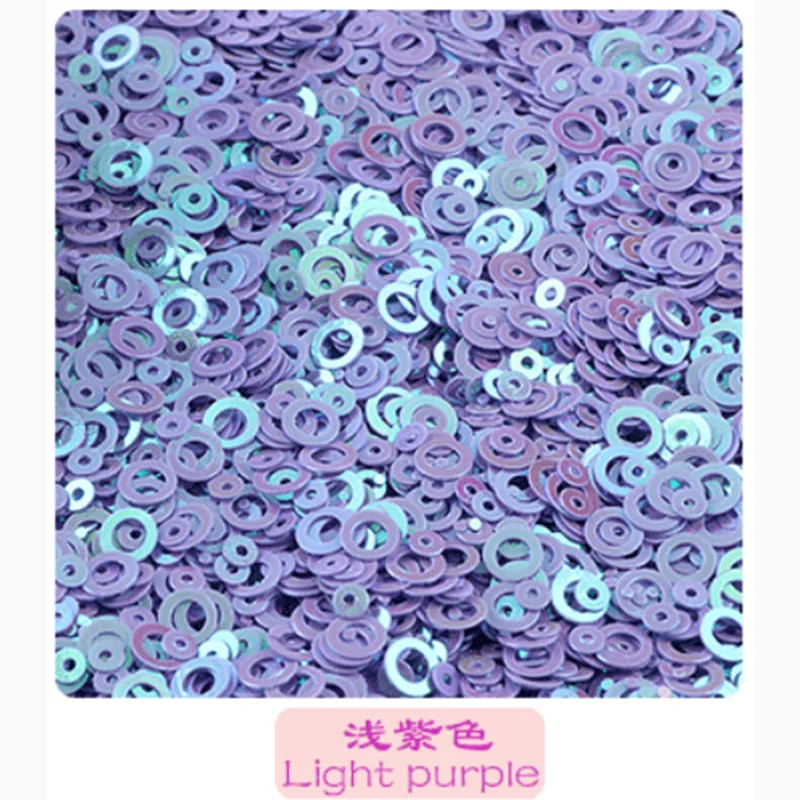 100 г полые кольца блеск для ногтей из ПВХ сплошной цвет конфетти хлопья блески