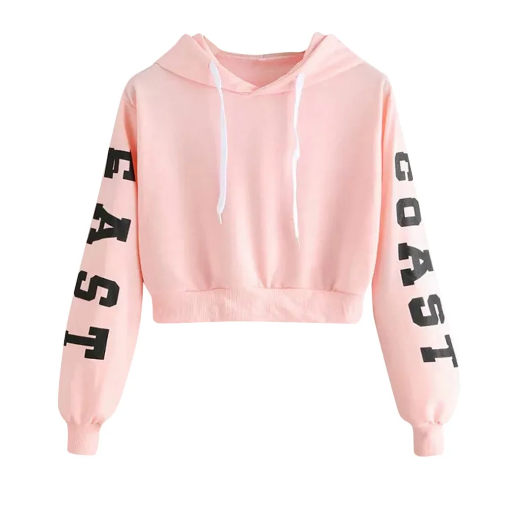 Womens Autumn Long Sleeve Hoodie Sweatshirt Letters Hooded Pullover Tops Blouse Las Mujeres Sweetshirts Спортивный Костюм Женск