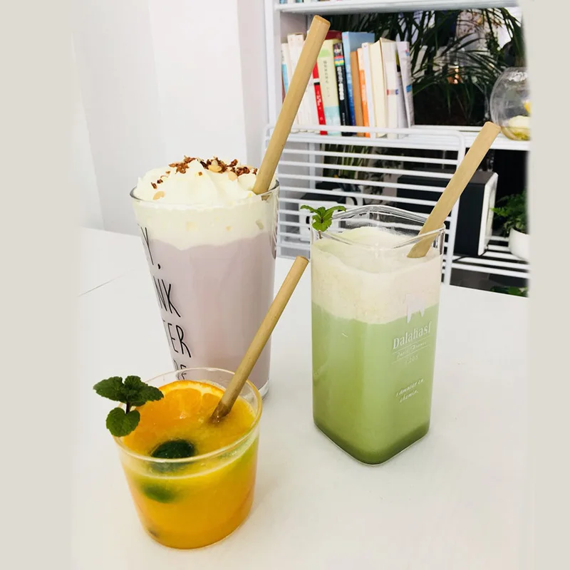 4 шт. Экологичная бамбуковая соломенная сумка многоразовая щетка многоразовые