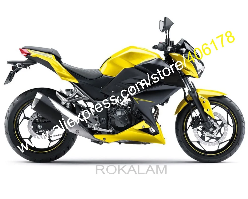 Обтекатели для Kawasaki Z250 15/16 Z 250 Z300 2015/2016 300 желтые черные Спортивного Велосипеда