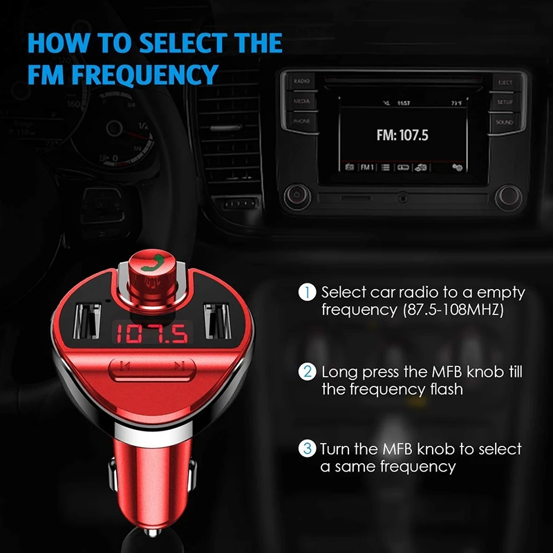 Bluetooth FM передатчик для автомобиля беспроводной fm-радио адаптер автомобильный