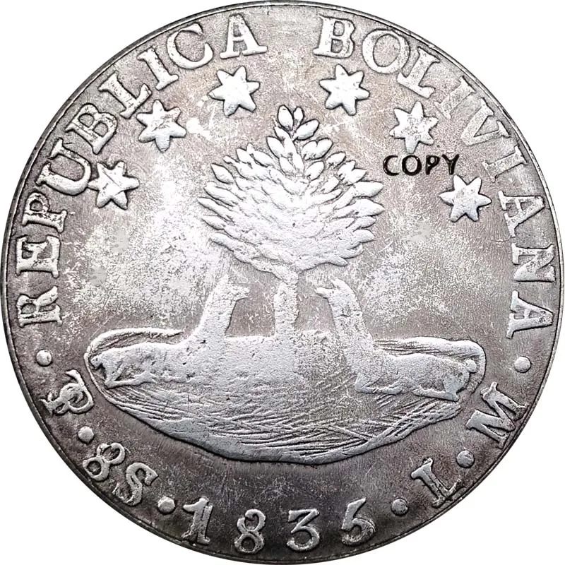 1835 Bolivia монеты под старину имитация 38 мм копия коллекция монет металлические