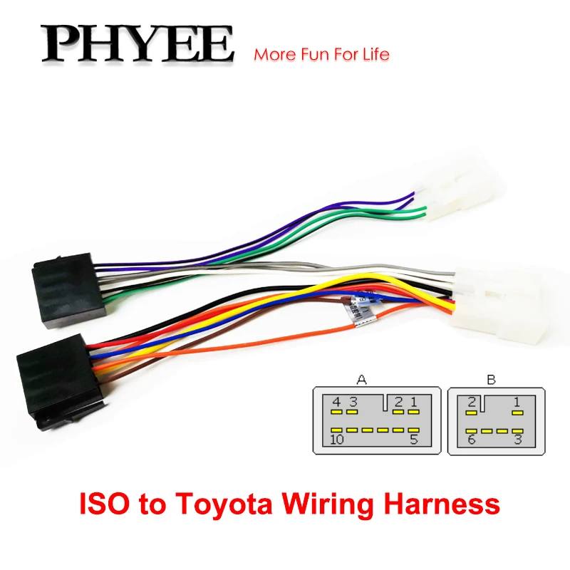 Adaptador de arnés de cableado para Toyota, conector patentado de 12V y 16 Pines, ISO 10487, para Corolla Camry Prius RAV4 Land Cruiser
