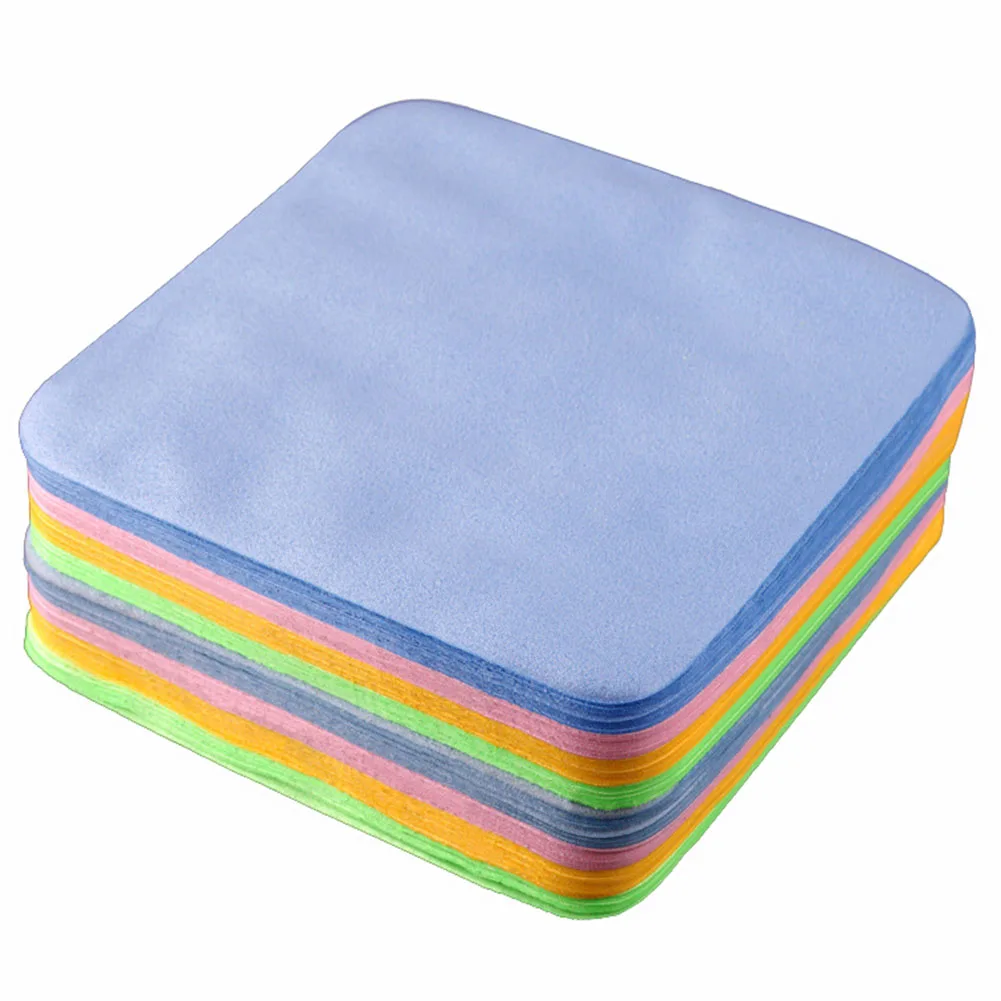 

10 Pcs Glasses Cleaning Cloth 4 Colors Lens Cloth Wipes For Lens 13*13cm for glasses Camera Computer Color Random