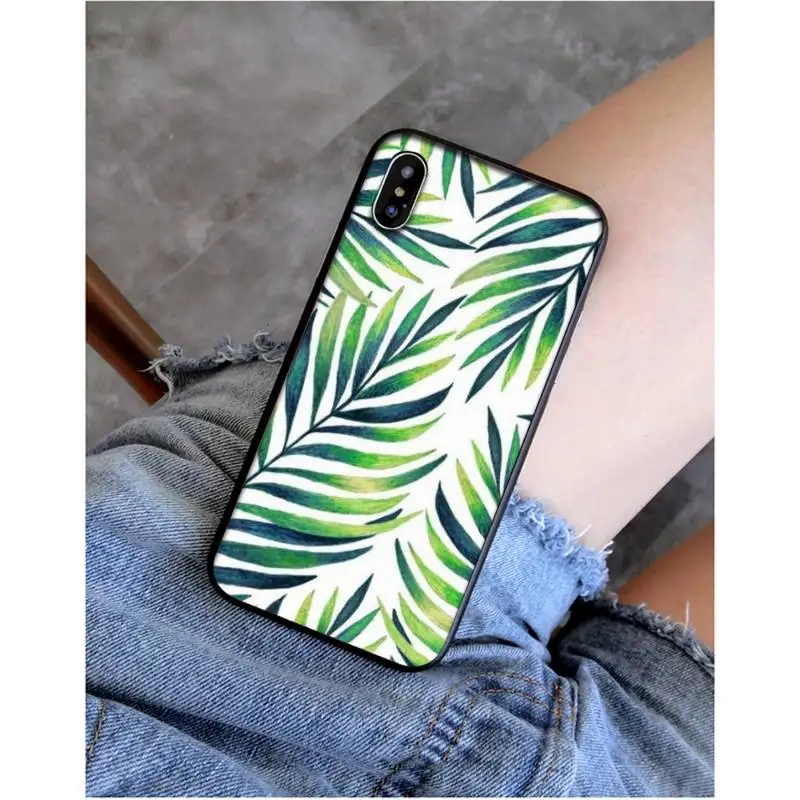 Чехол для телефона YNDFCNB с листьями пальмы растениями цветами iphone 11 Pro Max X XS MAX 6 6s 7 8