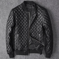 2020 spring autumn mens high quality genuine leather jackets chic men stand collar biker jackets s 4xl size b402