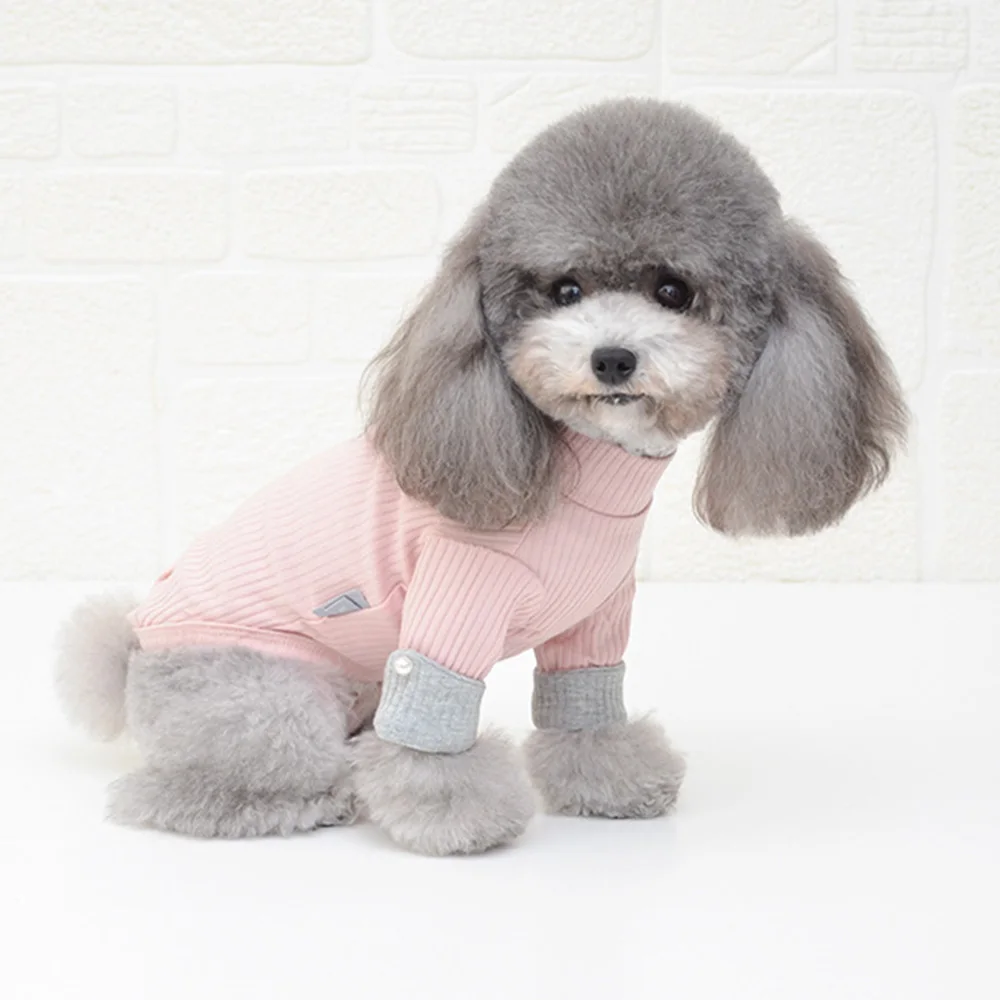 Продажа Зимняя одежда для маленьких собак, щенков, с длинным рукавом, Тедди бишон корги, однотонный эластичный свитер, кошачья рубашка, поставщик до...