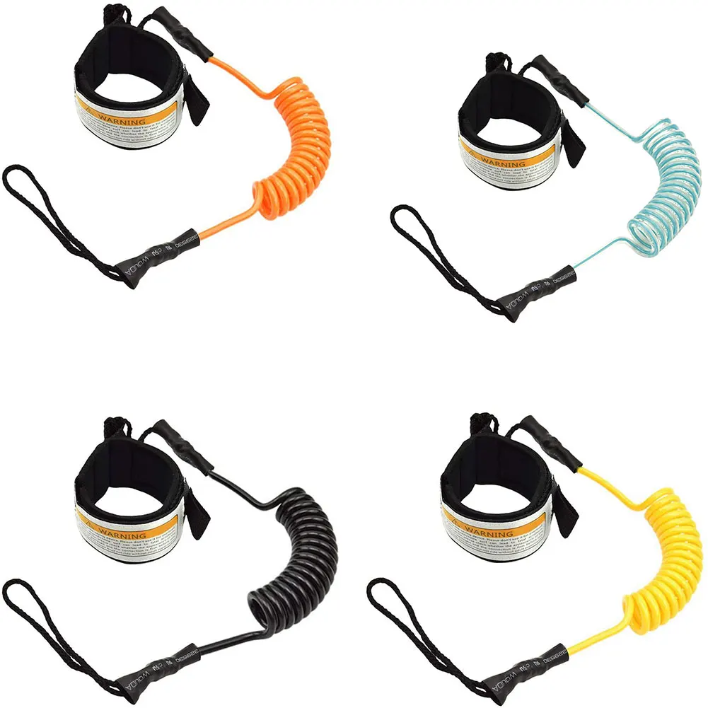 

Surfboard Leash Surf Leg Rope Coiled Paddle Board Rope Soft Elastic Surfing Leash For Surfboard Surf Leg Rope For Security