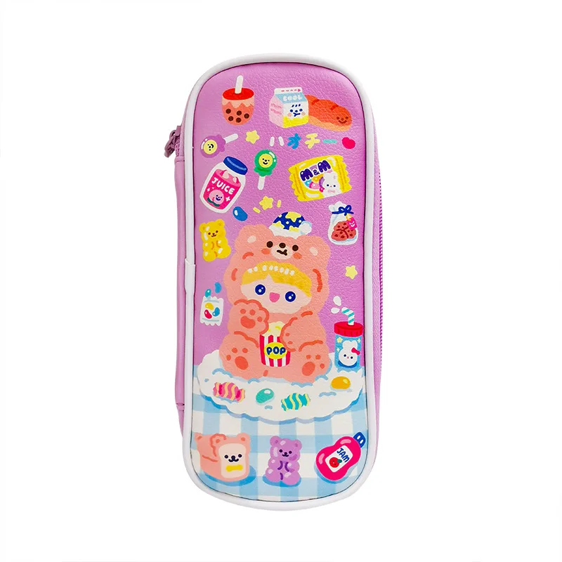 

Kawaii Cartoon Bear Pencil Case For Girls Waterproof Pen Pencilcase Box Travel Makeup Pouch Korean School Stationary Supplies