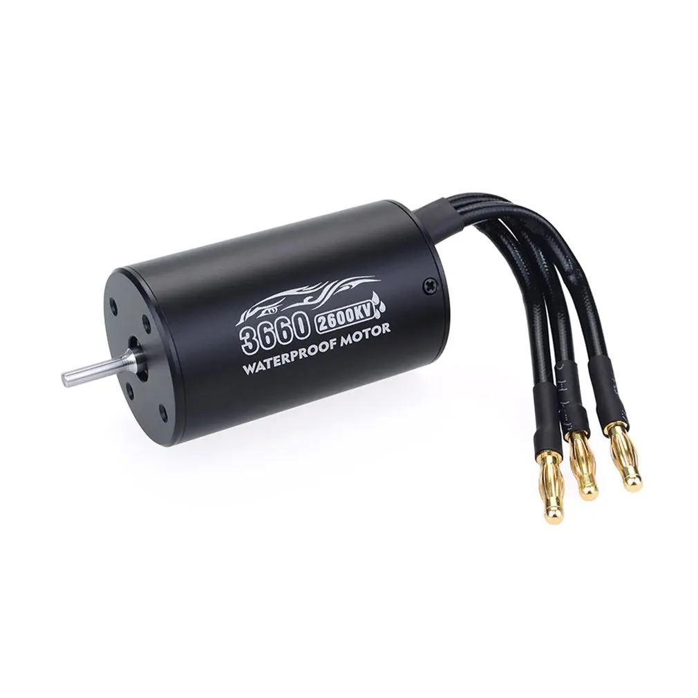 Waterproof Motor Kit 3660 2600KV/3300KV Brushless Senseless Motor and 60A Brushless ESC Combo Set for 1/10 RC Car Boat Model Toy