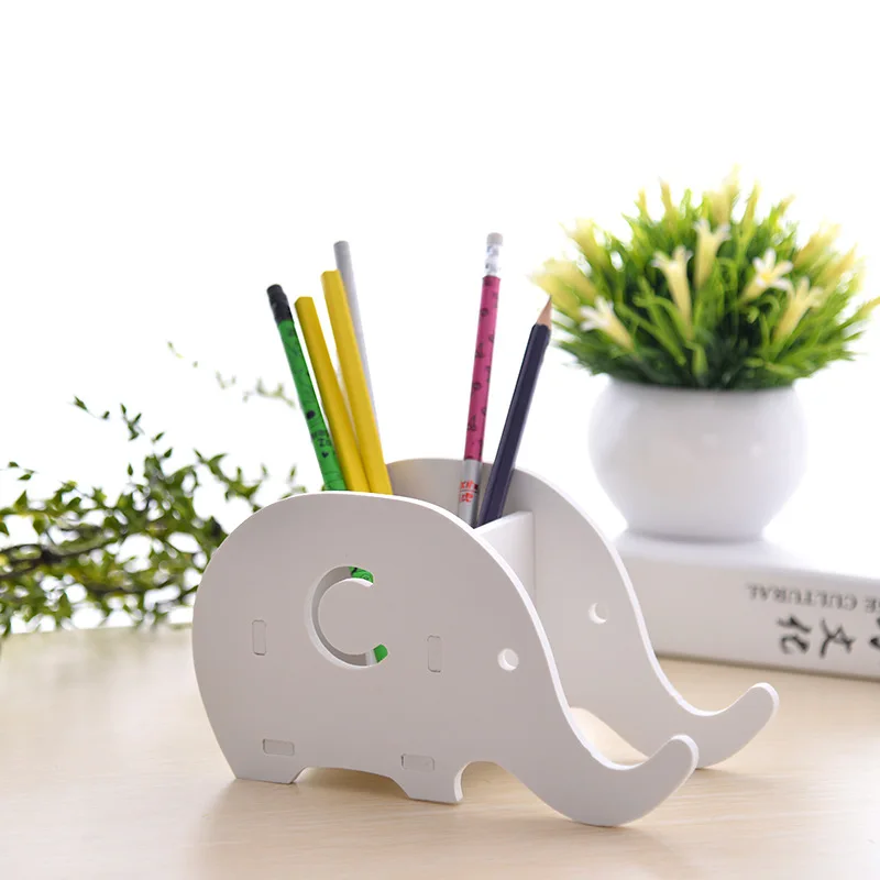 Elephant DIY офисная настольная коробка для хранения, настольная канцелярская ручка для хранения, держатель для телефона, контейнер для домашнего офиса, органайзер для мелочей