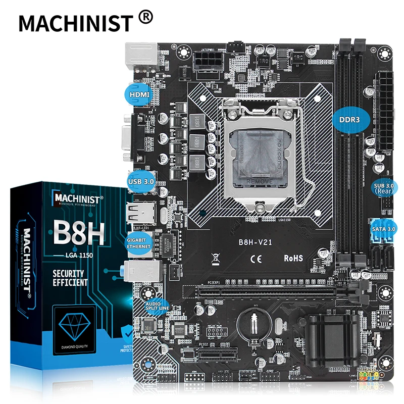 MACHINIST H81 LGA1150 Материнская плата Гнездо LGA 1150 Micro ATX интегрированная графика USB3.0