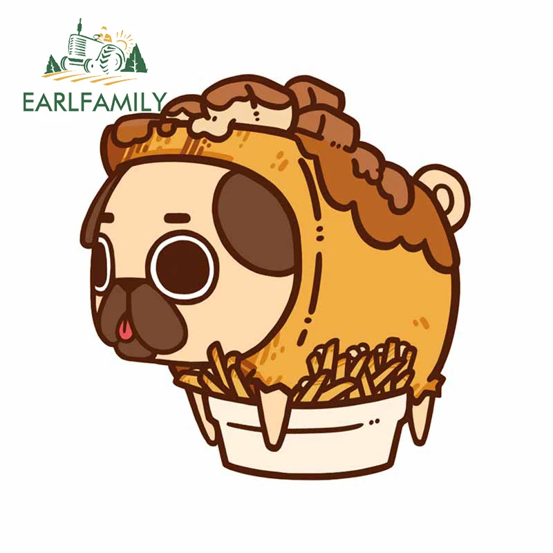 

EARLFAMILY 13 см x 12,6 см для мопса модные автомобильные наклейки автомобильные аксессуары Переводные граффити водонепроницаемые виниловые украш...