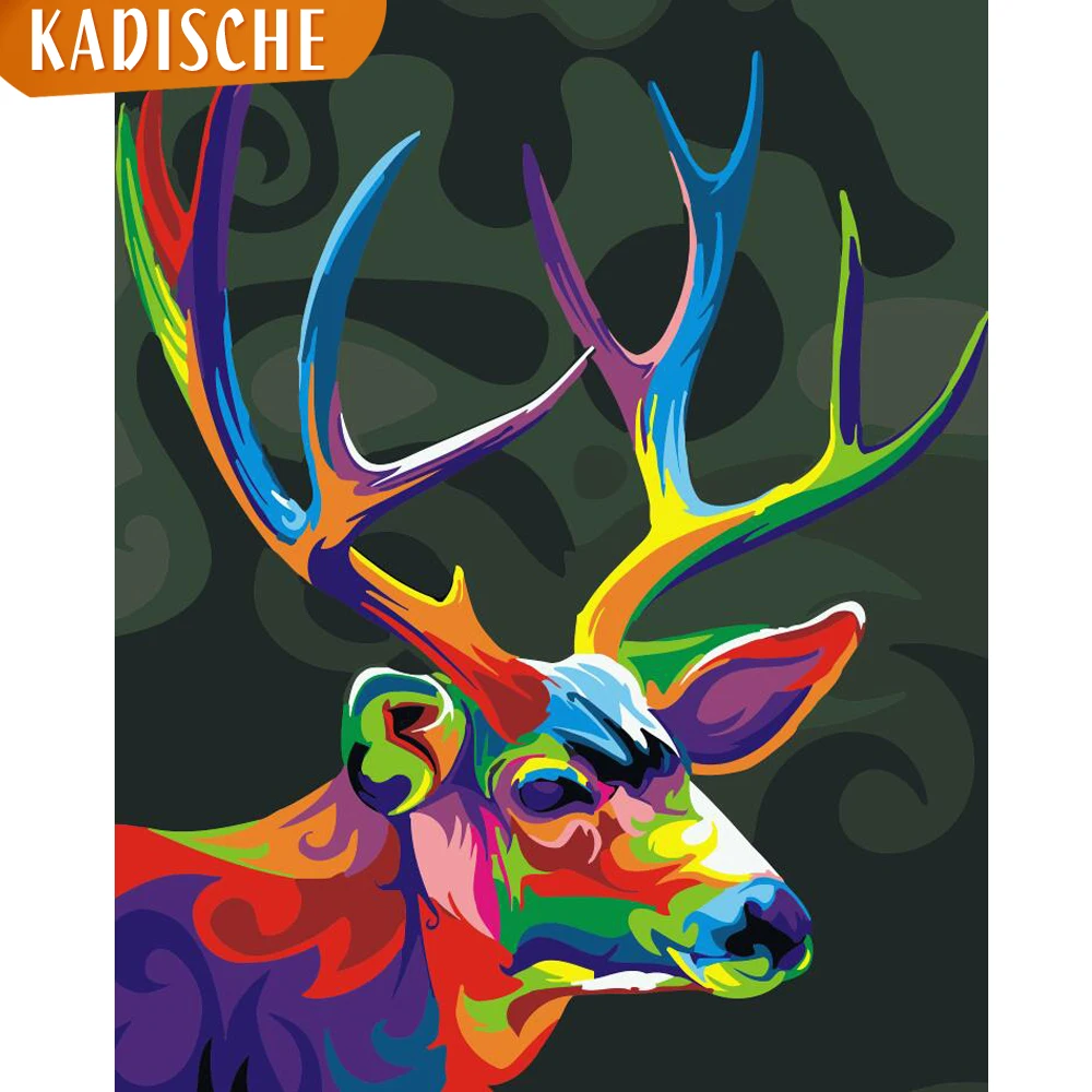 KADISCHE краска для рисования по номерам пейзажи Сделай Сам масляная Раскраска лося