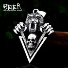Мужской кулон в виде черепа тигра от Beier, кулон V-образной формы из нержавеющей стали 316L в стиле панк, животное высокого качества, ювелирные изделия LLLHP100P