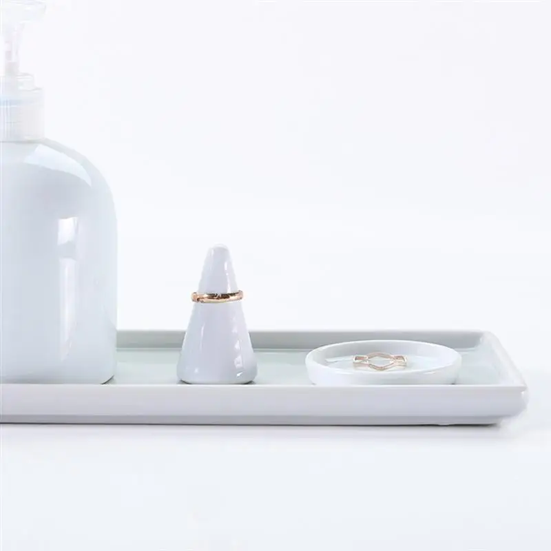 Прямоугольные фарфоровые подносы для ванной комнаты керамические опорные