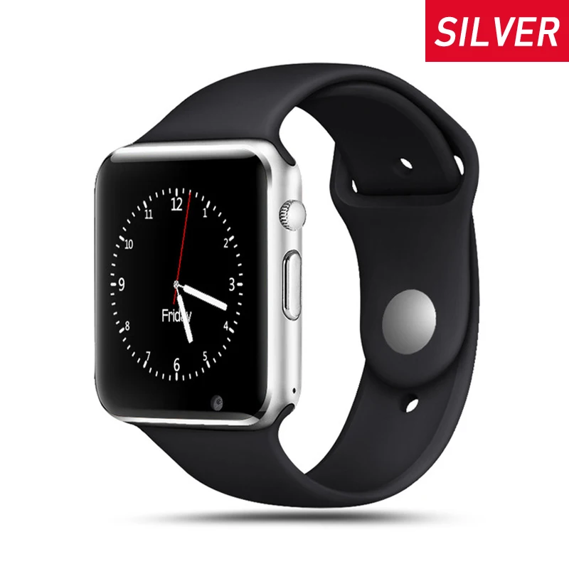 Серебристый Bluetooth A1 Смарт часы спортивные наручные часы Поддержка 2G SIM TF камера Smartwatch для телефона Android для мужчин женщин PK GT08 DZ09 Q18 Y1 V8 - Цвет: Серебристый