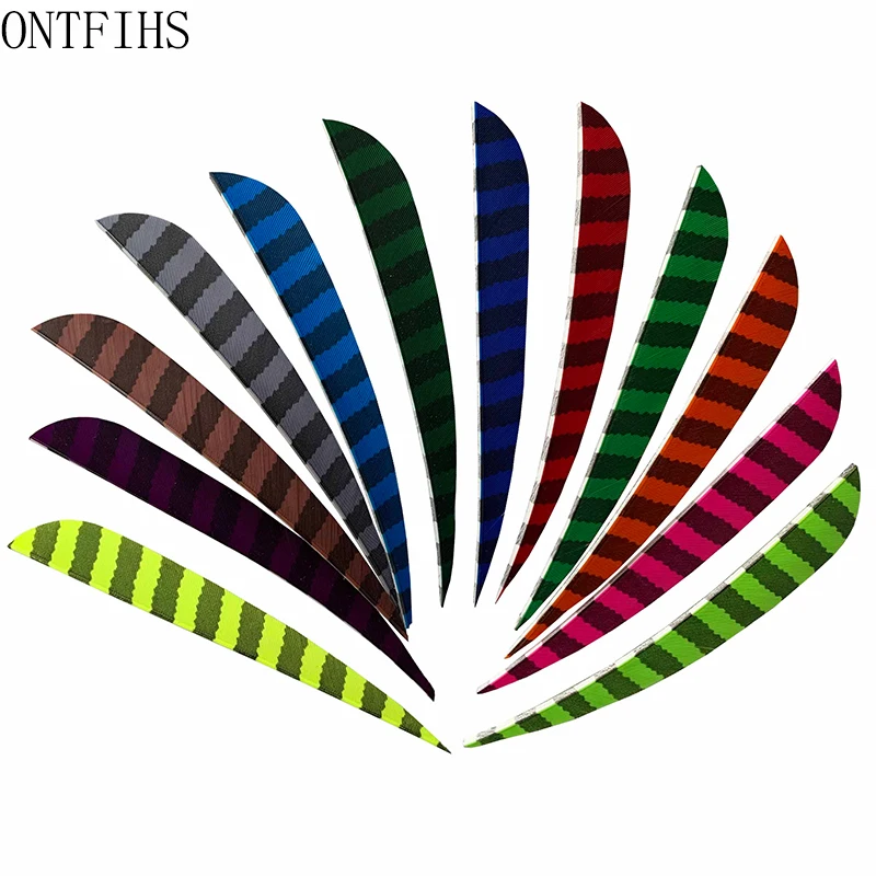 

50 Pcs ONTFIHS 5" Water Drop Archery Hunting Arrow Feather Striped Turkey Feather Arrow Accessories Fletching Arrow Feathers