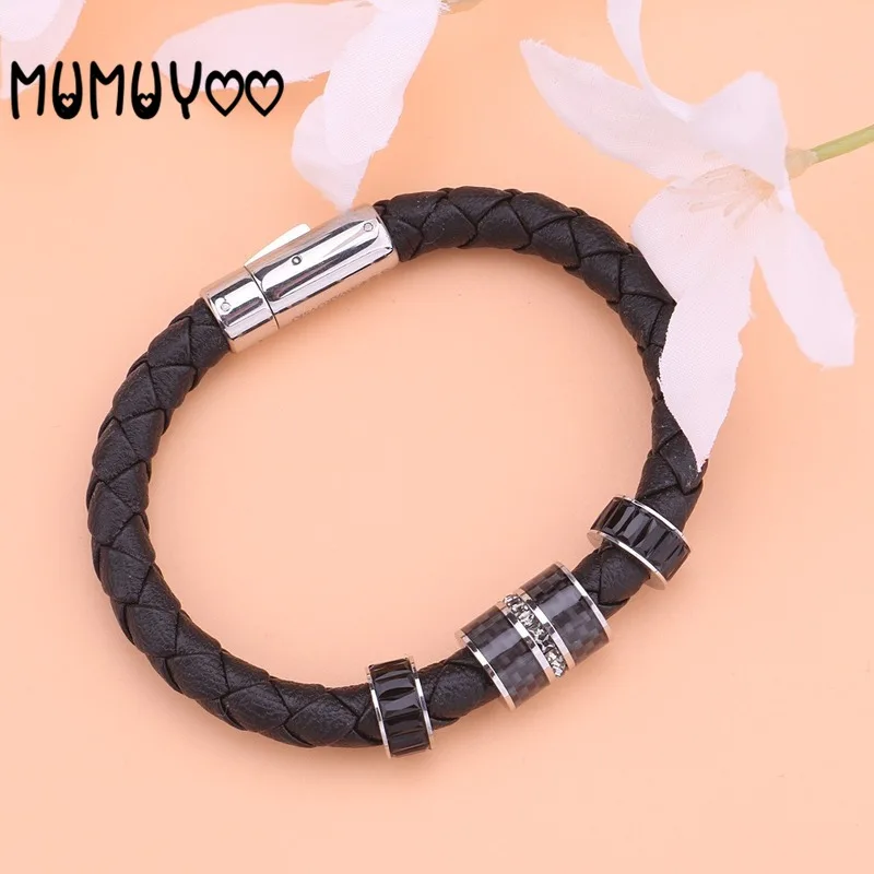 

Модные ювелирные изделия высокого качества swa, гламурные парные Переводные бусины мужские и женские браслеты из черной кожи