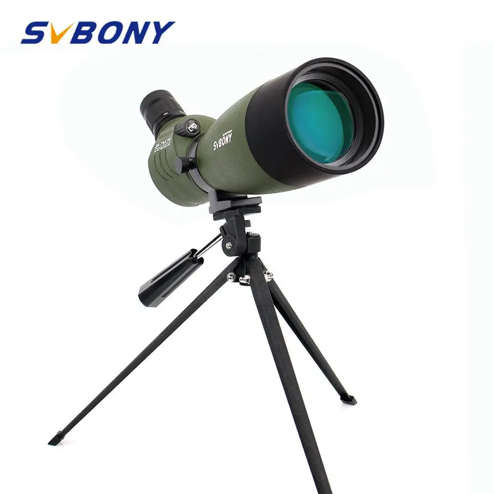 SVBONY фокусирующей оптикой для наблюдения точечных целей 20-60x60/25-75x70mm телескопа BAK4 Призма Водонепроницаемый 45 градусов угловой охотничий Монокуляр w/штатив F9310 для охоты, стрельбы, стрельбы из лука, набл