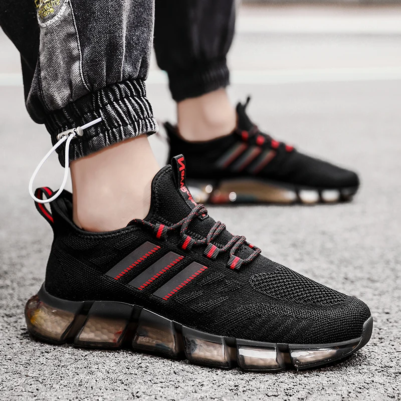 

New high-end couple balance shoes, fashionable outdoor fitness jogging shoes, flying woven popcorn bottom casual sports shoes