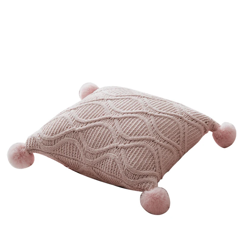 Вязаные чехлы для подушек из синели вязания крючком розовый бежевый серый чехол