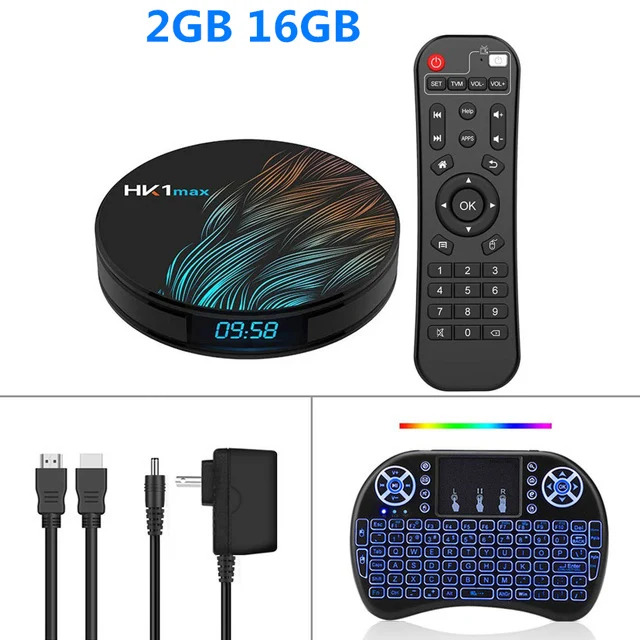 2GB16GB backlit keyb HK1 MAX Мини Смарт ТВ приставка Android 9,0 2,4G/5G Wifi RK3318 четырехъядерный BT 4,0 приставка медиаплеер 4G 32G 64G Google плеер - Цвет: 2GB16GB backlit keyb