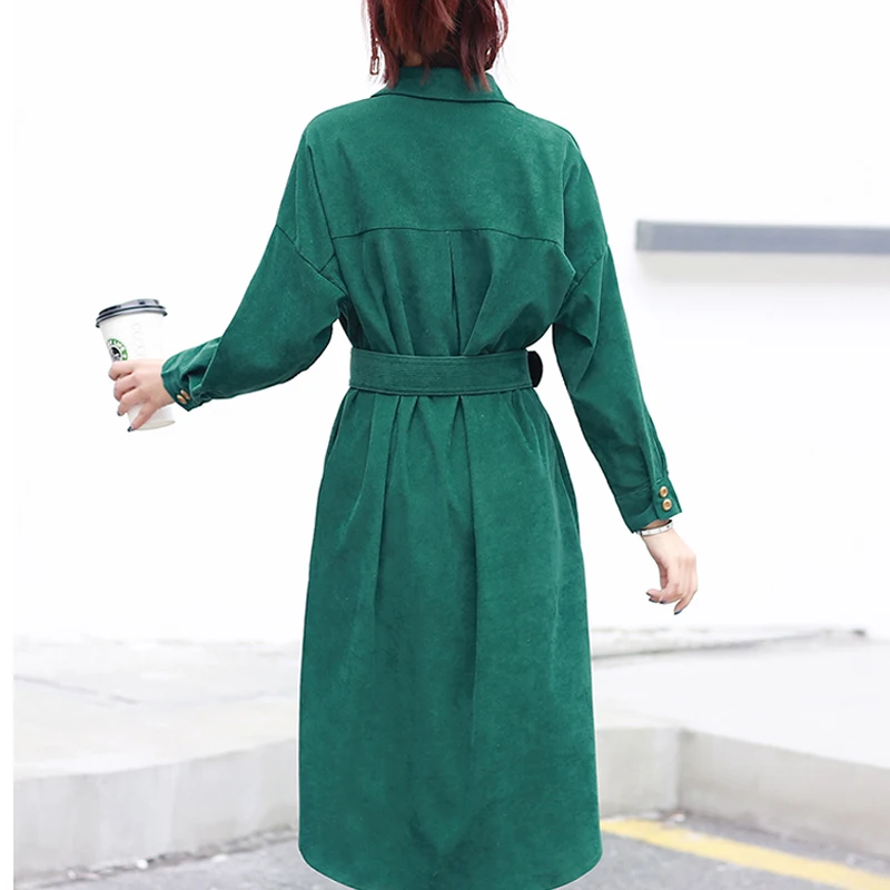 Платье Zoki женское вельветовое с завышенной талией Элегантная туника трапеция