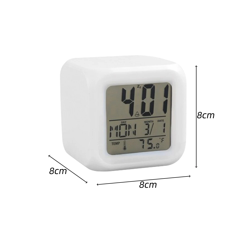 

LED Digital Glowing Alarm Clock 7 Color Multi-Function Bedroom Kids Alarm Clock Thermometer Color Changable Electronic Clock