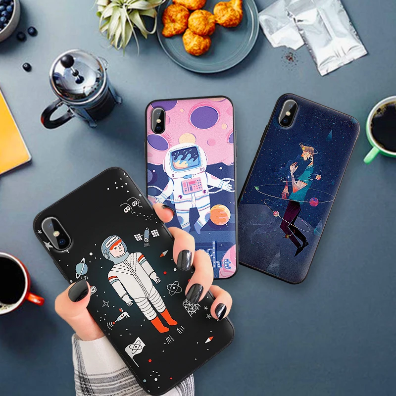 Mobile Phone Cases FOR Xiaomi Redmi Note 4X 5A 16G 32G 7 GO 7A K20pro 6 5 8 K20 Pro Abstract art planet astronaut | Мобильные