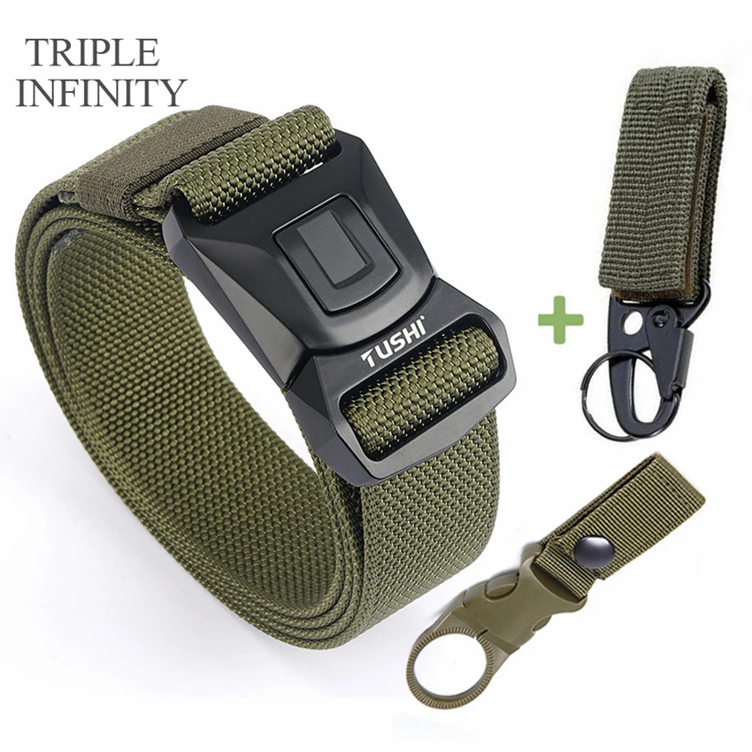 Ремень мужской с быстросъемной металлической пряжкой модный Тактический